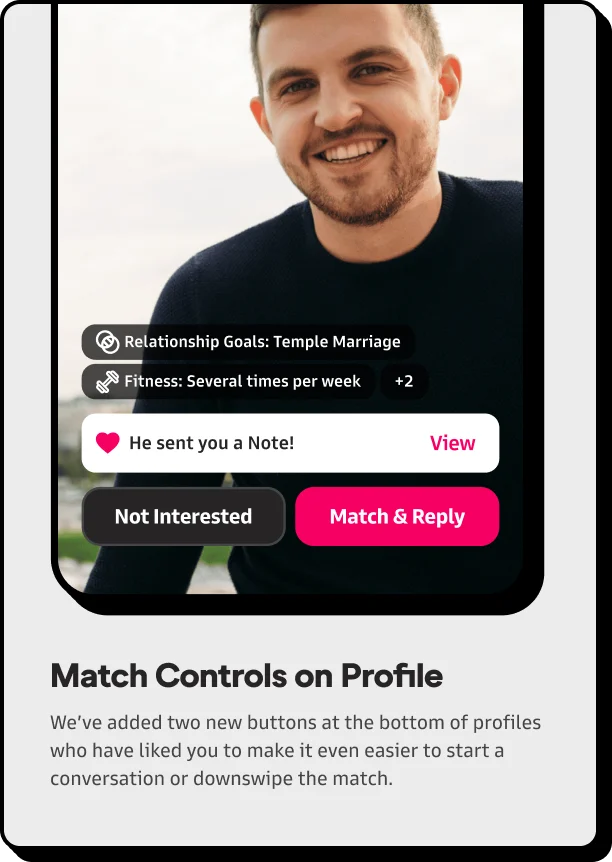 Match Controls on Liked Profile