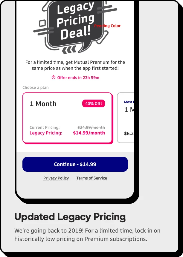 Updated Legacy Pricing