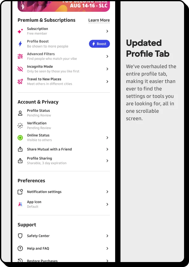 Updated Profile