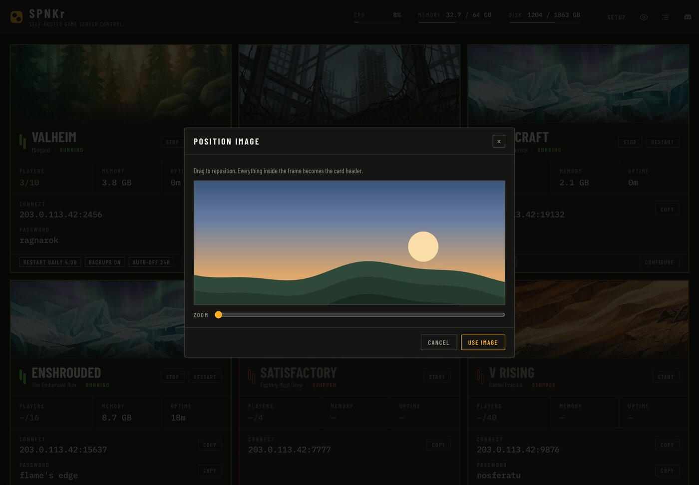 Server image cropper