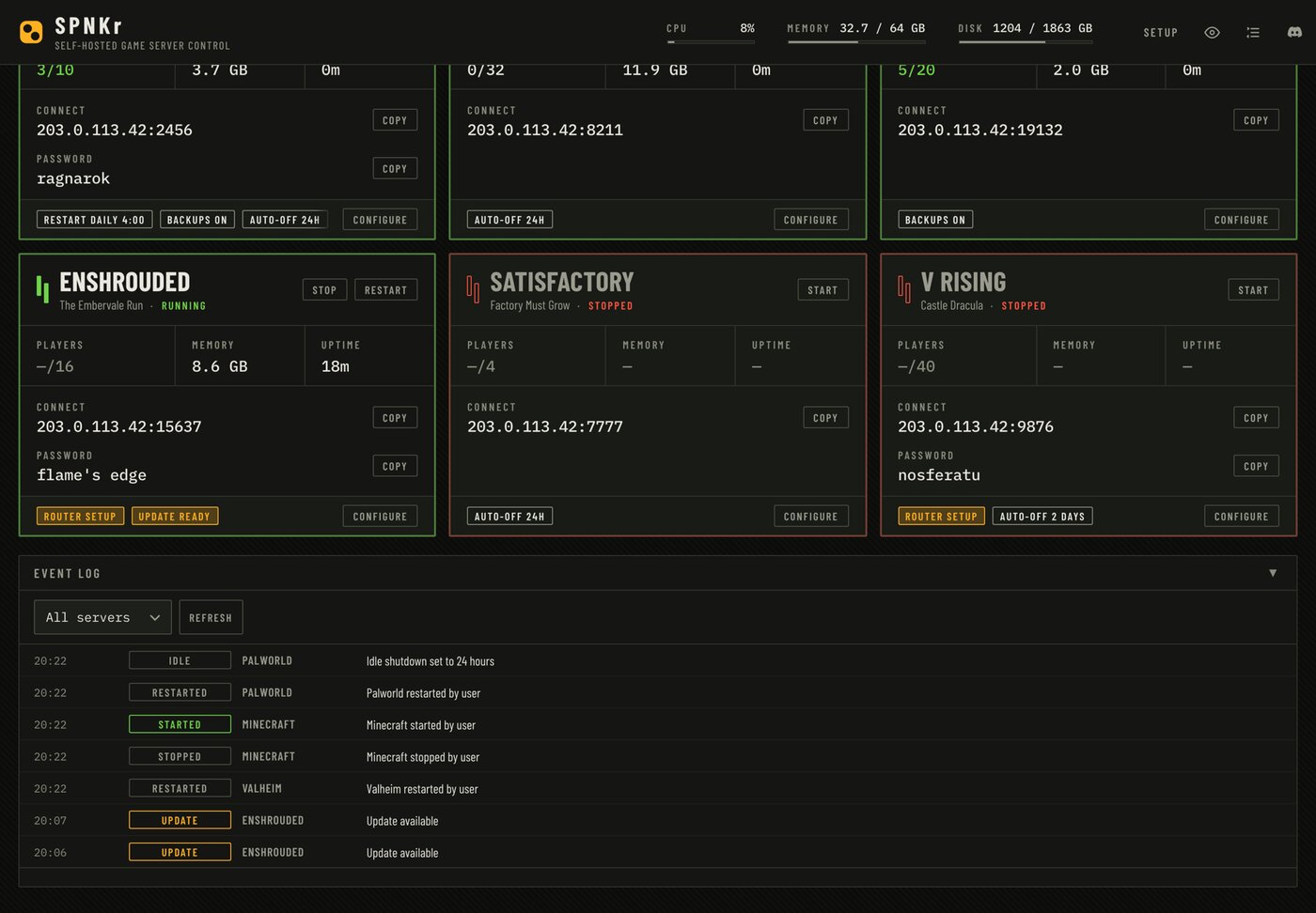 Compact event log